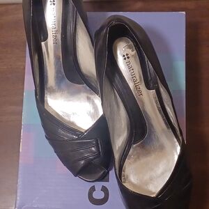 Classified Black Peep-Toe Heels